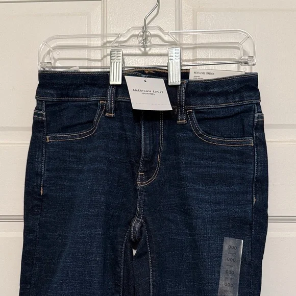 NWT American Eagle Next Level Stretch Jegging Shorts – Size 000 Shor – Dark Blue - Picture 2 of 7